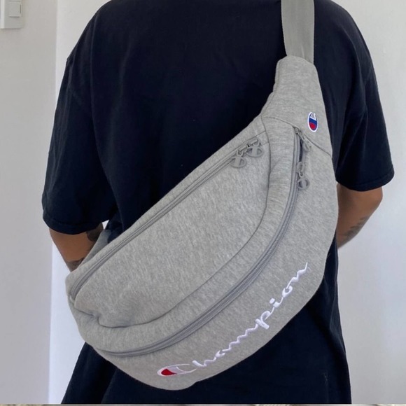 Champion Other - Champion Logo Crossbody Sling Waist Bag Gray Embroidered